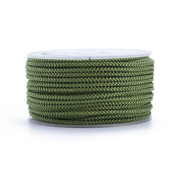 Polyester Braided Cord, Olive, 2mm, about 16.4 yards(15m)/roll