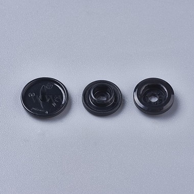 20L(12.5mm) Black Flat Round Plastic Garment Buttons