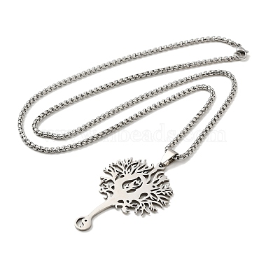 304 Stainless Steel Pendant Necklaces for Women Men(NJEW-G123-05P)-3