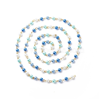 Cristal hechos a mano de abalorios de perlas cadenas(AJEW-JB01136-01)-2