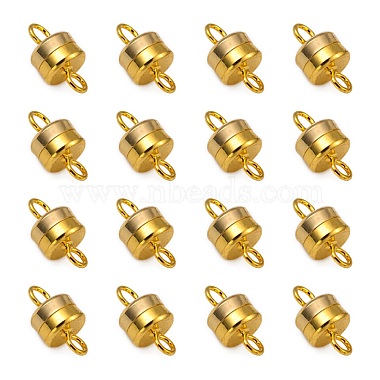 Column Brass Magnetic Clasps with Loops(KK-M064-G-NR)-2