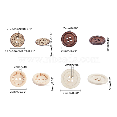 2-Hole/4-Hole Wooden Buttons(BUTT-NB0001-23)-2