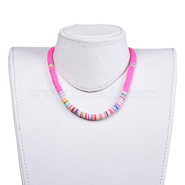 Handmade Polymer Clay Heishi Beaded Choker Necklaces(NJEW-JN02722-04)-4
