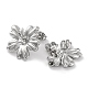 304 Stainless Steel Flower Stud Earrings(EJEW-D281-12S)-2