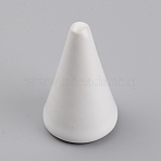 Cone Shaped Vitreous Enamel Ring Displays, for Finger Ring Display Stands, White, 3x5cm(RDIS-WH0006-12C)