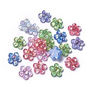 Resin Cabochons, with Paillette, Flower, Mixed Color, 24x11mm(X-RESI-F017-24)
