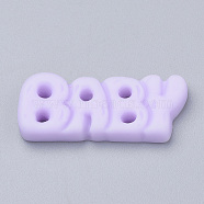Resin Cabochons, Word Baby, Lilac, 12x29~30x4mm(CRES-Q197-18E)