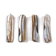 Freshwater Shell Buttons, 2-Hole, Rectangle, Tan, 35~36x8.5~9.5x6.5~9.5mm, Hole: 1.4~1.5mm(SHEL-K009-09)