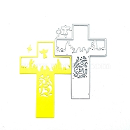 Religion Cross & Angel Carbon Steel Cutting Dies Stencils, for DIY Scrapbooking, Photo Album, Decorative Embossing Paper Card, Stainless Steel Color, 130x90mm(PW-WG17303-01)