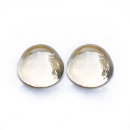Transparent Glass Cabochons, Flat Back, Half Round/Dome, Crystal Golden Shade, 10x5.8~6mm(GLAA-L021-F-001GS)