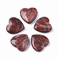 Natural Red Sesame Jasper Heart Love Stone, Pocket Palm Stone for Reiki Balancing, 24.5x25x6~7mm(G-S364-066)