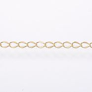 3.28 Feet Handmade Ion Plating(IP) 304 Stainless Steel Curb Chains, Soldered, Oval, Golden, 4x2x1mm(X-STAS-G038-11A)