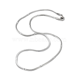304 Stainless Steel Flat Snake Chain Necklaces for Women, Stainless Steel Color, 17.48 inch(44.4cm)(NJEW-D058-04P)