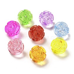 Transparent Acrylic Beads, Flower, Mixed Color, 18x18x16mm, Hole: 2.2mm, about: 261pcs/500g(OACR-Z016-25)