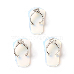 Opalite Pendants, with Platinum Tone Brass Findings, Flip Flops, 22~24x12x7~8mm, Hole: 2mm and 5~7mm(G-F586-C05)