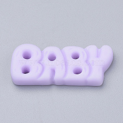 Resin Cabochons, Word Baby, Lilac, 12x29~30x4mm(CRES-Q197-18E)