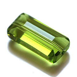 Imitation Austrian Crystal Beads, Grade AAA, Faceted, Rectangle, Yellow Green, 10x15.5x7mm, Hole: 0.9~1mm(X-SWAR-F081-10x16mm-17)