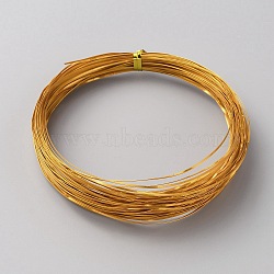 Aluminum Wire, Flat, for Crafts Jewelry Making, Goldenrod, 1x0.3mm, about 65.62 Feet(20m)/Roll(AW-WH0007-02A)