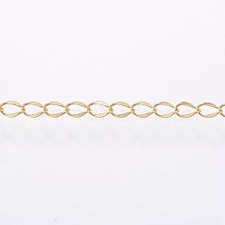 3.28 Feet Handmade Ion Plating(IP) 304 Stainless Steel Curb Chains, Soldered, Oval, Golden, 4x2x1mm(X-STAS-G038-11A)
