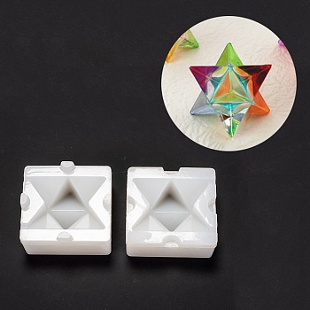DIY Decoration Silicone Molds, Resin Casting Molds, Clay Craft Mold Tools, Merkaba Star, White, 58.5x60.5x55.5mm