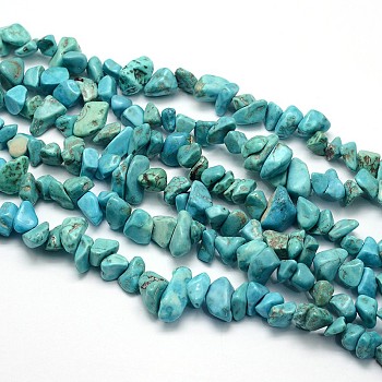 Synthetic Turquoise Beads Strands, Chips, Dyed, 5~8x5~8mm, Hole: 1mm, about 31.5 inch