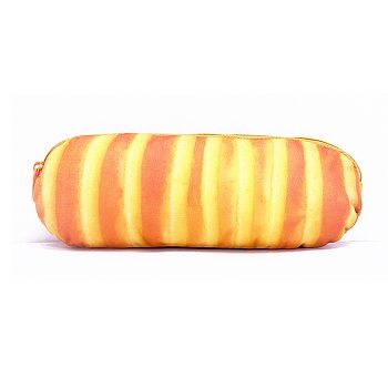 Bread Shape Polyester Pencil Pouches, Zipper Student Stationery Storage Case, Office & School Supplies, Champagne Yellow, 210x80mm