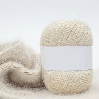Wool Cotton Yarn, for Weaving, Knitting & Crochet, Bisque, 1mm