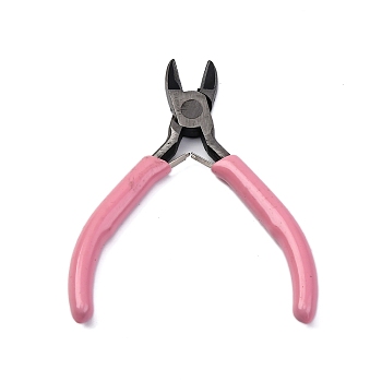 45# Steel Jewelry Pliers, Side Cutting Plier, Ferronickel, Hot Pink, 11x5.1~5.3x0.95~1cm