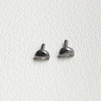 Brass Head Pins, for Ghost Witch Baroque Pearl Making, Moon, Gunmetal, 2x3.3mm