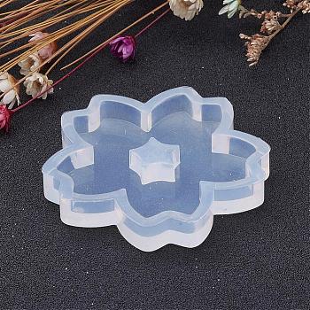 Flower Shape DIY Silicone Molds, Resin Casting Molds, For UV Resin, Epoxy Resin Jewelry Making, White, 52x7.5mm, Inner Size: 46mm