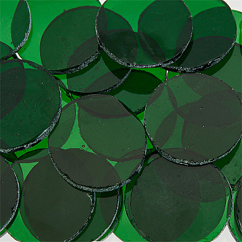 Olycraft 30Pcs Colored Glass Mosaic Tiles, for Mosaic Wall Art, Turkish Lamps, Flat Round, Green, 24.5~25.5x2.5mm