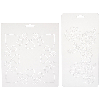 CHGCRAFT 2Sheets 2 Styles Plastic Drawing Painting Stencils Templates, White, 1sheet/style