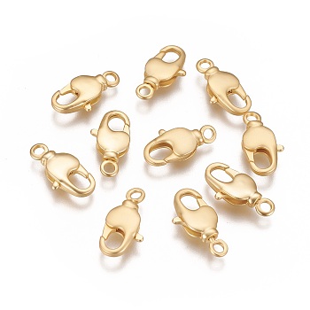 Brass Swivel Lobster Claw Clasps, Swivel Snap Hook, Long-Lasting Plated, Matte Gold Color, 17x9x3.5mm, Hole: 2mm