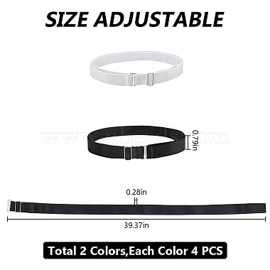 8 Pcs 2 Colors Simple Polyester Shirt Stay Belt(AJEW-GO0001-41)-2