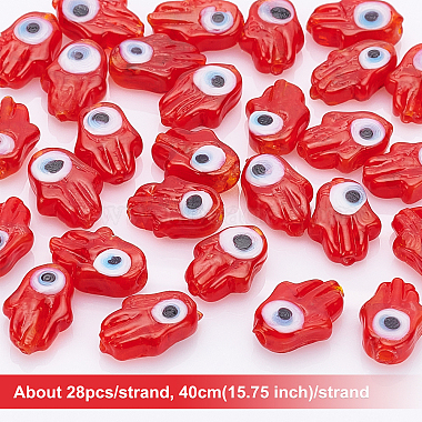 Nbeads Handmade Evil Eye Lampwork Beads Strands(LAMP-NB0001-47D)-4