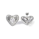 Heart 304 Stainless Steel Clear Cubic Zirconia Stud Earring for Women(EJEW-Z047-05P-02)-2