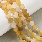 Natural Yellow Aventurine Beads Strands, Plum Blossom Flower, 6x6x2.5mm, Hole: 0.8mm, about 67~68pcs/strand, 15.20''~15.47''(38.6~39.3cm)(G-B138-C20-01)