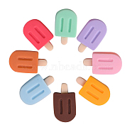 80Pcs 8 Colors Opaque Resin Decoden Cabochons, Imitation Food, Ice Cream/Ice Lolly, Mixed Color, 18.5x10.5x4mm, 10pcs/color(CRES-CJ0001-53)
