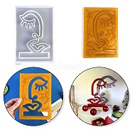 Abstract Art Human Face Display Decoration DIY Silicone Molds, Resin Casting Molds, for UV Resin, Epoxy Resin Craft Making, White, 190x134x13mm(SIMO-C011-02)