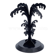 Spray Shaped Plastic Earring Display Trees, Jewelry Orgainzer Holder Tower Rack for Earring Stud, Dangle Earring Showing, Black, Finish Product: 18.5x19cm, Hole: 1.8mm(EDIS-WH0016-037)