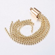 Iron Ball Chain Tassel Pendants, Big Pendants, Light Gold, 81x5mm, Hole: 2mm(IFIN-K033-03G)