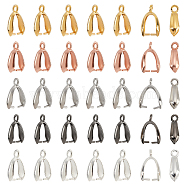 150Pcs 5 Colors Grade AA Brass Ice Pick Pinch Bails for Pendant Making, Cadmium Free & Nickel Free & Lead Free, Mixed Color, 14x7x5mm, Hole: 2mm, Pin: 1mm, 30pcs/color(KK-NB0002-86)