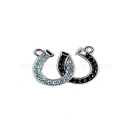 304 Stainless Steel Rhinestone Pendants, Horseshoe, Stainless Steel Color, 19.5x26x3mm, Hole: 1.8mm(STAS-R131-01AS)