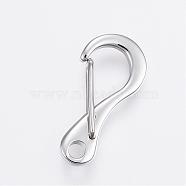 304 Stainless Steel Keychain Clasp Findings, Stainless Steel Color, 21x10x2~4mm, Hole: 2.5mm(STAS-P150-07P)