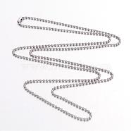 Stainless Steel Necklace Making, Stainless Steel Ball Chains, Stainless Steel Color, 23.6 inch(60cm), 1.5mm(IFIN-R114-1.5mm)