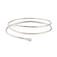 Wire Wrap Upper Arm Cuff Band, Alloy Open Armlets Bangle for Girl Women, Platinum, Inner Diameter: 3-3/8 inch(8.6cm)(AJEW-G033-07P)