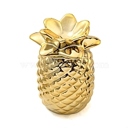 Porcelain Pineapple Figurines, for Home Desktop Decoration, Gold, 100x26x126mm(DJEW-G045-01A)