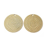 Ion Plating(IP) 304 Stainless Steel Pendants, Flat Round Charm, Real 18K Gold Plated, 29.5x1mm, Hole: 1.8mm(STAS-C066-06G)