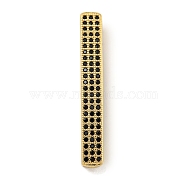 Brass Micro Pave Clear Cubic Zirconia Beads, Rectangle, Real 18K Gold Plated, 36.5x5x4mm, Hole: 1.5mm(KK-G493-13G-02)