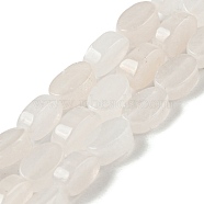 Natural White Jade Beads Strands, Flat Oval, 6~6.5x4~4.5x2.5mm, Hole: 0.6mm, about 64pcs/strand, 15.94''(40.5cm)(G-M420-H15-03)